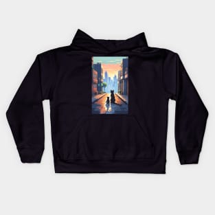 Pixel Art - City Cats Kids Hoodie